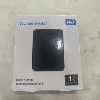 NEW Western Digital WDBUZG0010BBK-WESN 1 TB Portable External Hard Drive WD - Image 1 of 3