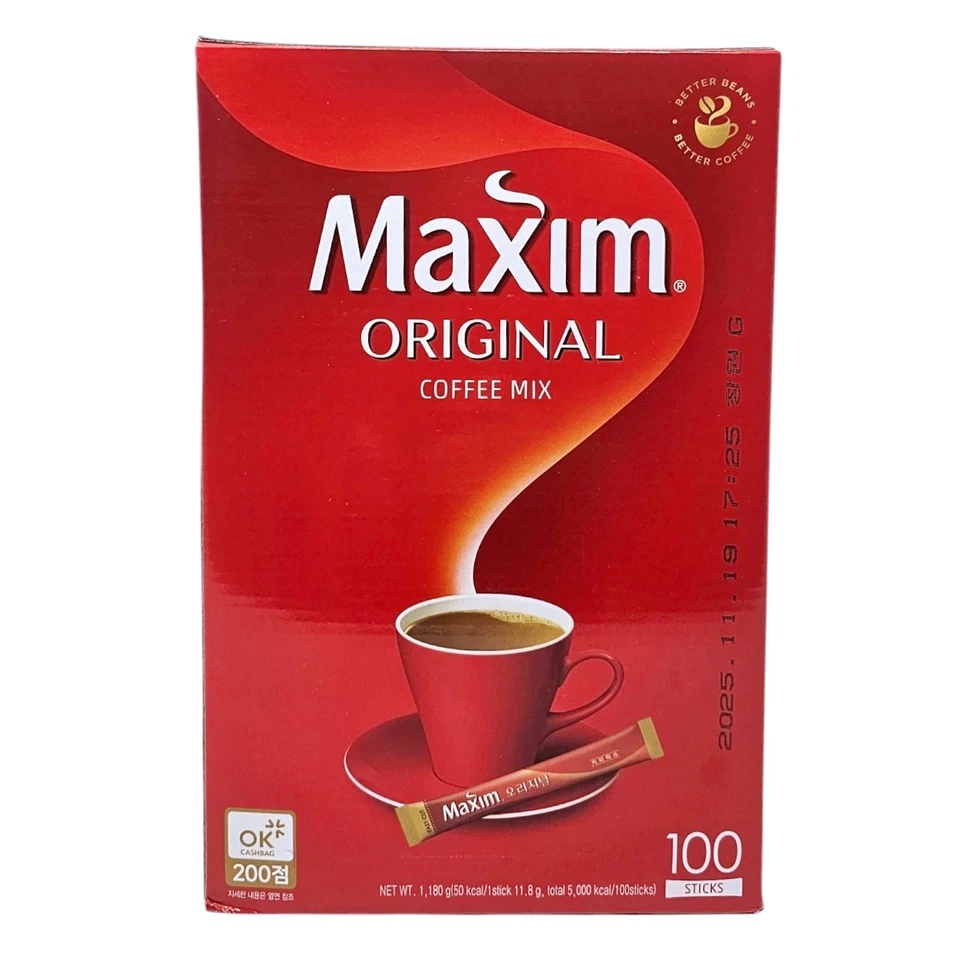 Mezcla de café instantáneo coreano 100 barras Maxim café original, envío gratuito, vendedor de EE. UU. Foto 1 de 1