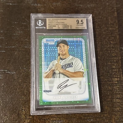 Bowman Chrome Prospects Green X-Fractor Brett Lawrie BGS 2011 9,5 gema como nueva Foto 1 de 2