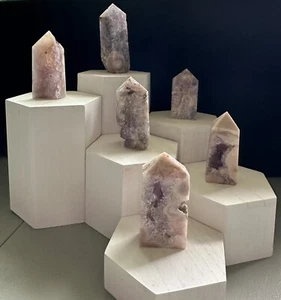 Torre de amatista rosa, cristal de cuarzo, metafísica, reiki, decoración, espécimen, regalo único - Imagen 1 de 26