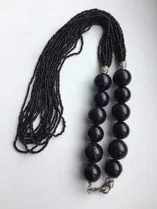 Big Bead Chunky Small Necklace Faux Pearl New Celebrity Black Unique Plastic - Picture 1 of 11