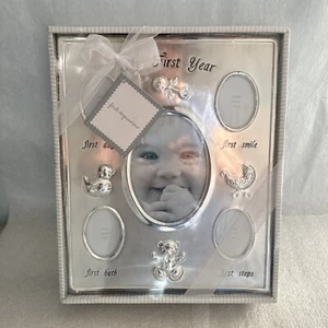 Baby's First Year Milestones Photo Frame, Silver - Picture 1 of 7