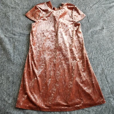 Vestido Madewell de terciopelo aplastado para mujer M Afterglow rojo cuello falso mangas de gorra mini Foto 1 de 4