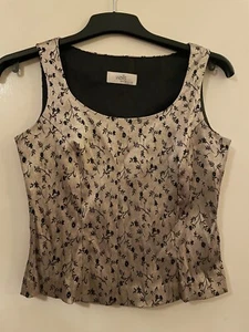Wallis gold embroidered top size 10 petite in excellent condition - Picture 1 of 5