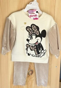 Girls 2 pc. Mickey Minnie Mouse Outfit 18 Mo Sleeves & Pants Have Sparkles NWT - Picture 1 of 4