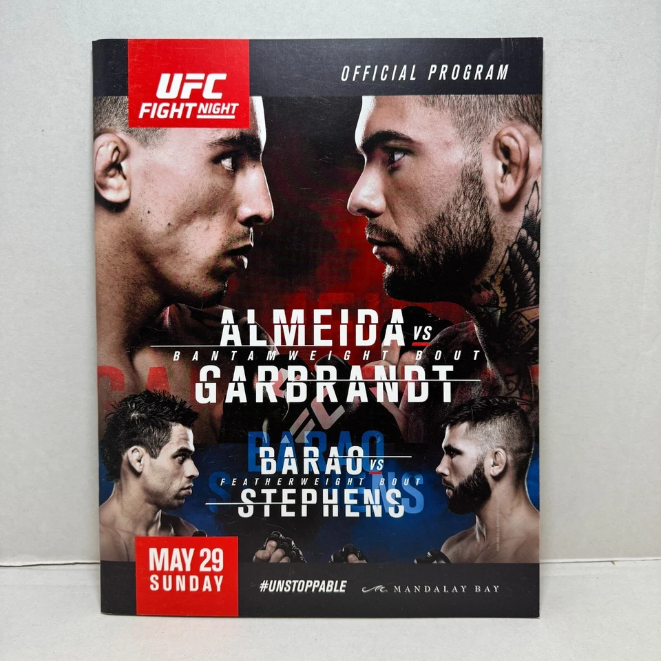 OFFICIAL PROGRAM UFC FN ALMEIDA GARBRANDT STEPHENS STERLING FELDER MASVIDAL - Image 1 of 2