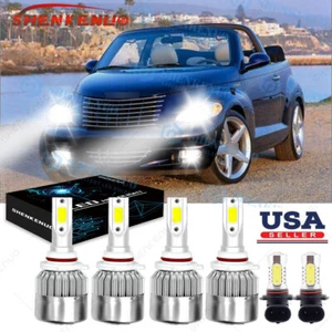 For Chrysler PT Cruiser 01-05 9005 9006 Headlight & Foglight LED Combo 6x Bulbs - Foto 1 di 12