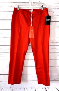 PURE Collection Size 6 The Capri Trouser Pants NWT Tomato Red Stretch Cotton - Picture 1 of 9