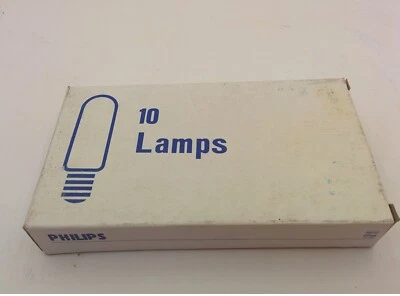 PHILIPS 6T4 1/2/1 BULBS, 6 WATTS 130 VOLTS CANDELABRA SCREW, BOX OF 10, NIB - Image 1 of 4