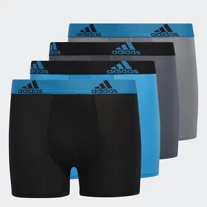 adidas Performance 4-Pack Boxer Briefs Youth Boys Size XL (18-20) Blk,Gray,Blue - Picture 1 of 9