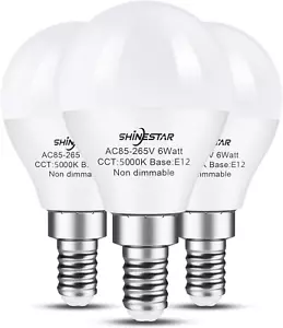 3-Pack Ceiling Fan Light Bulbs, Small Base, 120V 60W Equivalent, E12 LED Bulb, 5 - Picture 1 of 12
