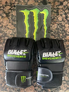 Monster Energy MMA Gloves Bullet Shevchenko UFC Martial Arts LARGE - Picture 1 of 3