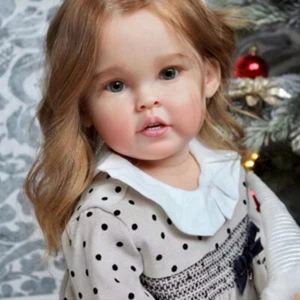 30" Finished Reborn Baby Doll Girl Toddler Yellow Long Curly Hair Handmade Gifts - Picture 1 of 4