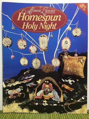 Alma Lynn Homespun Holy Night Cross Stitch Patterns Ornaments Tree Skirt Pillow - Image 1 of 4