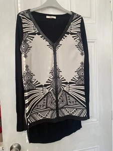 Oasis Women Girls Lovely Thin Top Black Light Blouse Tunic Size S M - Picture 1 of 6