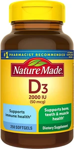 Vitamin D3 2000 IU (50 mcg), Dietary Supplement for Bone, Teeth, Muscle and Immu - Picture 1 of 9