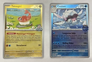 Juego de cartas coleccionables Pokémon Indonesia Cetitan Regional 2024 y Tatsugiri Premiere Ball League casi nuevo - Imagen 1 de 5