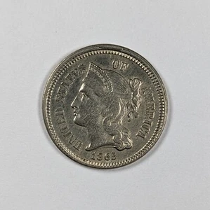 Tres centavos de níquel 1865 AU - Imagen 1 de 3