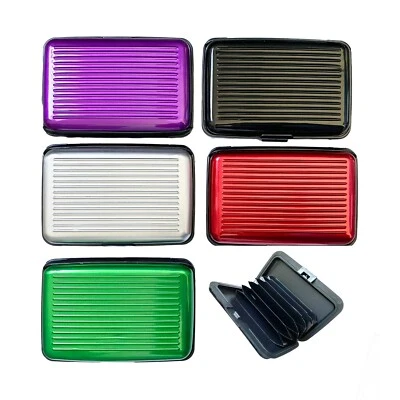 Aluminum Hard Case Credit Cards Wallet (Assorted 6 Pack) - Image 1 of 3