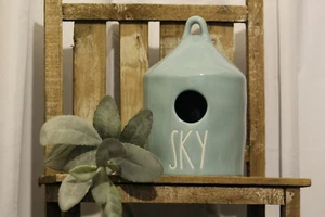 Rae Dunn Round Aqua SKY Blue Birdhouse by Magenta - Picture 1 of 7