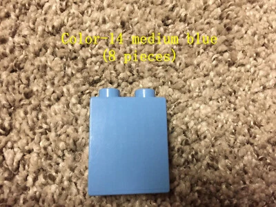 8 lego duplo 1X2X2 bricks red yellow blue white green pink purple orange azure - Image 1 of 4