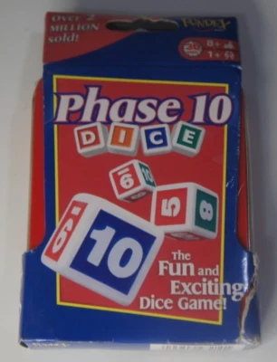 Phase 10 Dice Game Fundex Red Metal Tin 2007 Sealed New  - Image 1 of 4