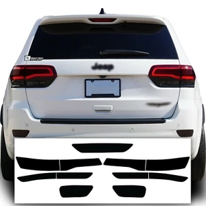 Fits 2014-2021 Jeep Grand Cherokee Tail Reflector Lights Overlay Tint Cover - Picture 1 of 5