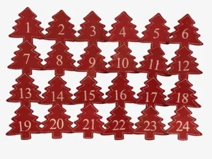 Adventskalender Klammern rote Tannenbäumchen Zahlen Adventskalender DIY Klammer - Bild 1 von 1