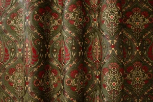 Dark Green Floral Chenille Upholstery Fabric by the Yard⎮Home Decor Pillow Chair - Picture 1 of 7