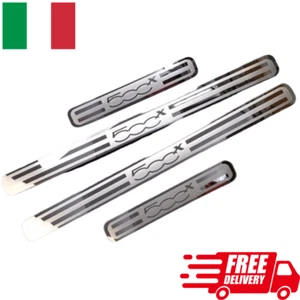 Set 4 Battitacco Pedane Sottoporta in Lamina di Acciaio per Fiat 500X 500 X - Zdjęcie 1 z 6