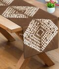 Tischdecke aus bhmischer Baumwolle Canvas Shibori braun quadratisch lange...