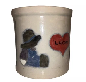 Robinson Ransbottom ROSEVILLE POTTERY 2 Quart Kitchen Crock Hand Painted - Picture 1 of 9