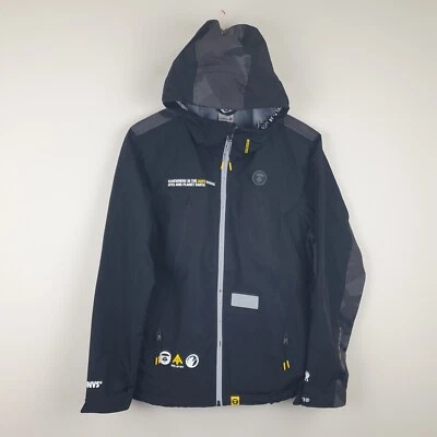 Aape A Bathing Ape Jacket Mens Small Black Camo Panel Reflective Hooded - Image 1 of 4