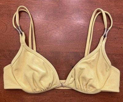Top de bikini Sessa Swim para mujer, amarillo, talla 8, doble correa Foto 1 de 4
