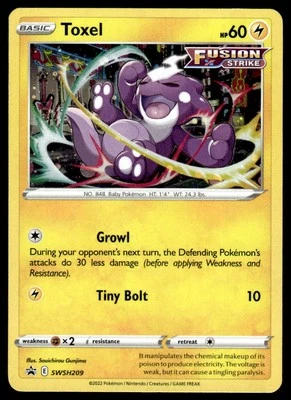 Pokemon TCG SWSH: Sword & Shield Promo Cards #SWSH209 Toxel LP - Image 1 of 2