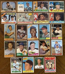 (22) 1950s-1960s BASEBALL HOF/STAR CARDS CLEMENTE, BANKS, MUSIAL, FORD READ DESC - Picture 1 of 24