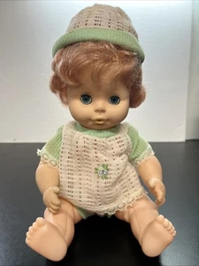 Vtg 1970s Eegee Baby Toddler Doll Hair Sleepy Eyes 12” Tall G1 - Picture 1 of 5