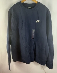 Nike Pullover Felpa Uomo Girocollo Manica Lunga, Blu, Taglia L - Foto 1 di 7