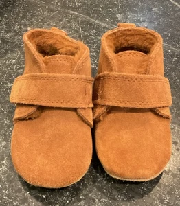 Zutano Echt Wildleder Leder Baby Booties Mokassins Schuhe Gr. 18m hellbraun - Bild 1 von 5