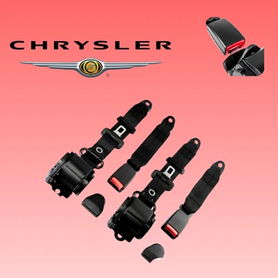 Pack de 2 cinturones de seguridad traseros retráctiles 3 puntos ajustables universales para todos Chrysler Foto 1 de 4