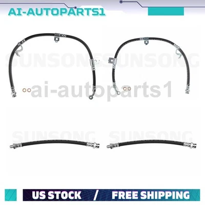 Mangueira hidráulica de freio dianteira traseira esquerda e direita 4 peças para 1999-2005 Hyundai Sonata - Imagem 1 de 4