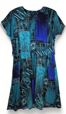 Vestido Paquette Petite Byer Califórnia 10P Vintage Y2K Bolsos Azuis Feito nos EUA - Imagem 1 de 4