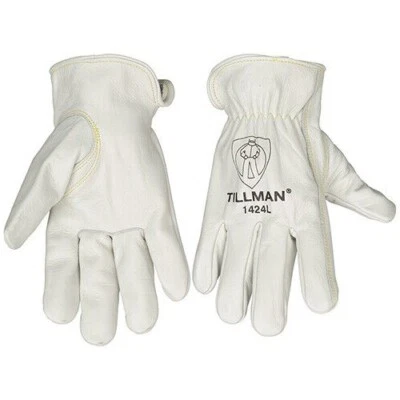 Guantes de trabajo de seguridad Tillman 1424 cuero de vaca construcción cuerda conductores agrícolas Foto 1 de 4
