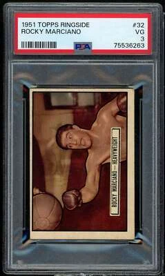 Rocky Marciano Boxing Rookie Card 1951 Topps Ringside #32 PSA 3 - Image 1 of 2