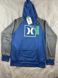 NWT BOYS KIDS YOUTH HURLEY H20 DRI PULLOVER HOODIE BLUE LONG SLEEVE SZ XL 18/20 - Picture 1 of 4