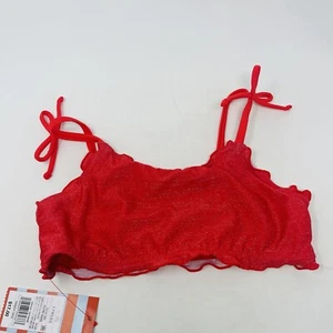 Cat & Jack Youth Girls Medium 8 Sparkle & Shine Bralette Bikini Top in Red 614 - Picture 1 of 6