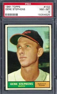 1961 Topps #102 PSA 9 Gene Stephens Orioles 102 - Picture 1 of 2