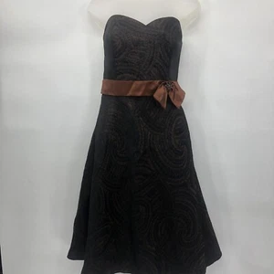 Abito formale Davids Bridal nero marrone senza spalline abito da ballo - Foto 1 di 5
