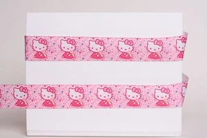 HELLO KITTY PINK 7/8" Grosgrain Ribbon - Various Yards SHIP FROM USA - Picture 1 of 1