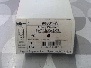 Atenuador giratorio de 1 poste Pass & Seymour 90601-W 600W 120V **Envío gratuito** - Imagen 1 de 3
